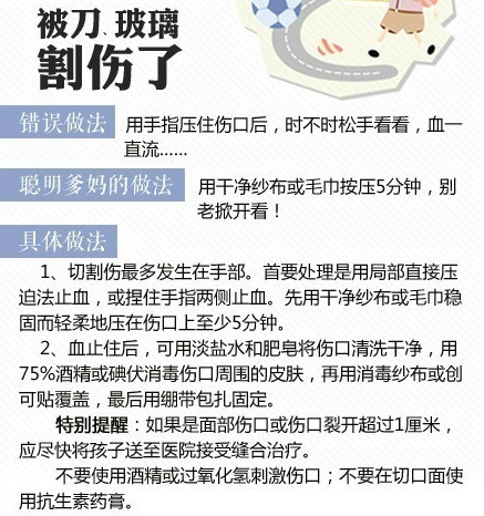 孩子出现意外伤害如何急救 不同的伤口类型处理法